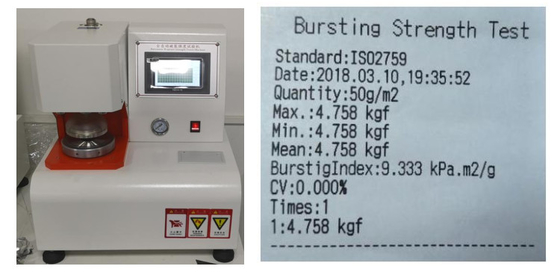 Textiel / Karton / Karton / Papier Automatische barststerkte-testmachine / instrument / apparaat / apparaat